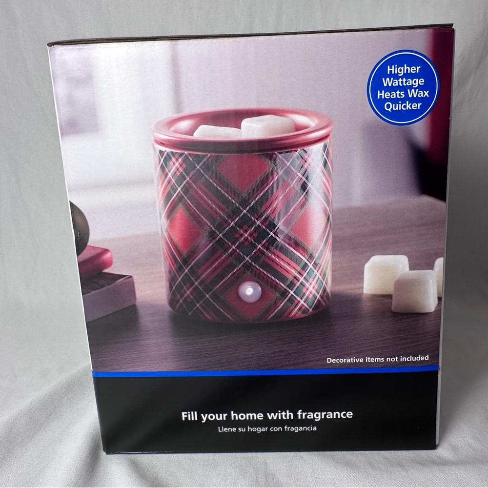 Mainstays Holiday Electric Wax Warmer – Red & Green Plaid Print 🎄🕯️✨